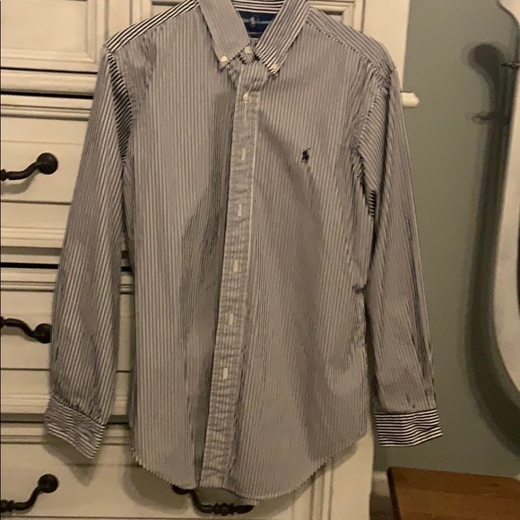Men’s striped polo button down - Picture 1 of 5
